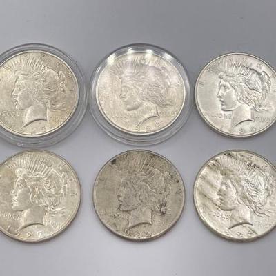 #498 • (6) 1922-1934 Silver Peace Dollars
