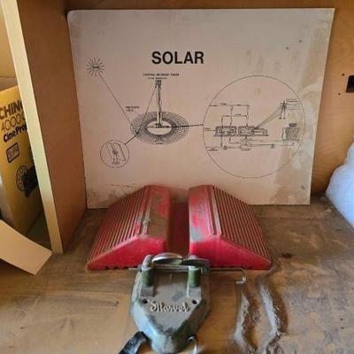 #5016 • Solar Graphic Sign, Wheel chalk Vintage hole punch
