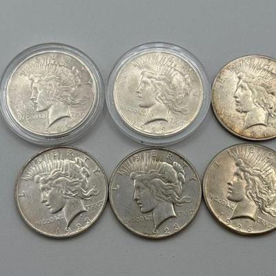 #474 • (6) 1922-1934 Silver Peace Dollars
