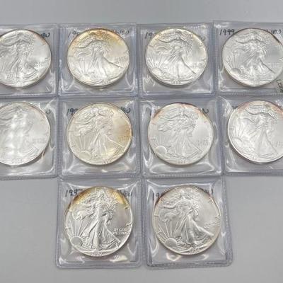 #710 • (10) .999 Fine Silver American Eagle Coins
