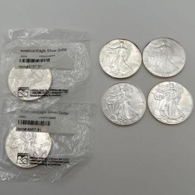 #728 • (6) .999 Fine Silver American Eagle Coins
