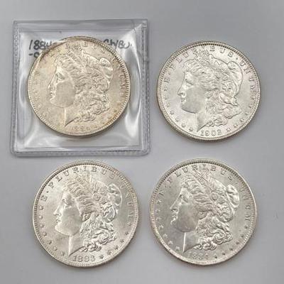 #324 • (4) 1883-1902 Morgan Silver Dollars
