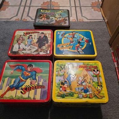 #2052 • 5 Vintage Aladdin Lunchboxes
