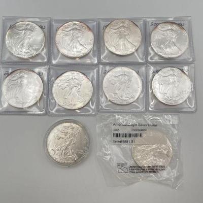 #720 • (10) .999 Fine Silver American Eagle Coins
