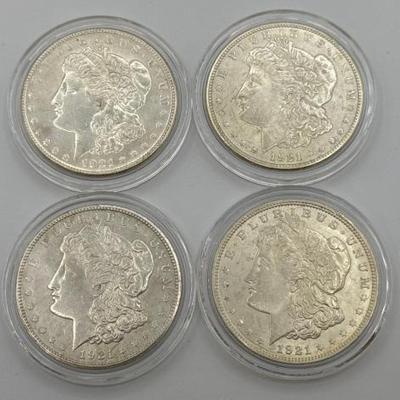 #422 • (4) 1921 Morgan Silver Dollars

