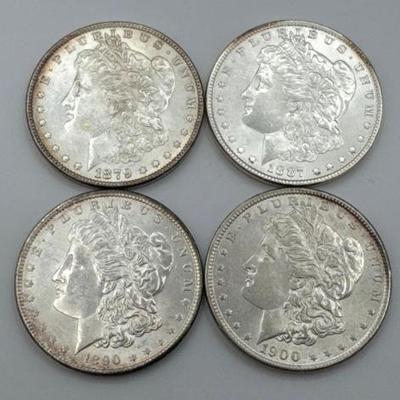 #372 • (4) 1879-1900 Morgan Silver Dollars
