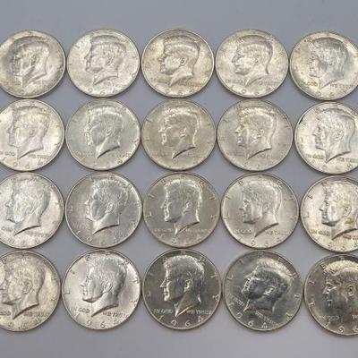 #552 • (20) 1964 Kennedy Half Dollars
