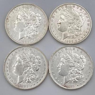 #320 • (4) 1881-1888 Morgan Silver Dollars
