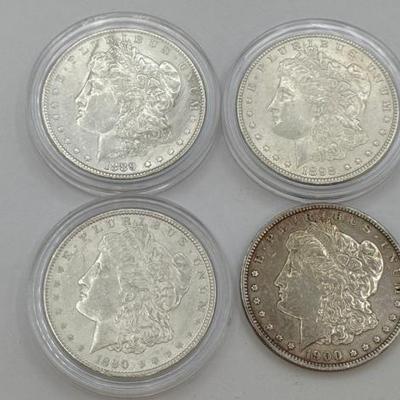 #416 • (4) 1889-1900 Morgan Silver Dollars
