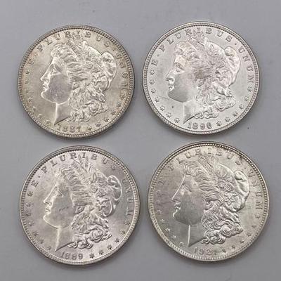 #380 • (4) 1887-1921 Morgan Silver Dollars
