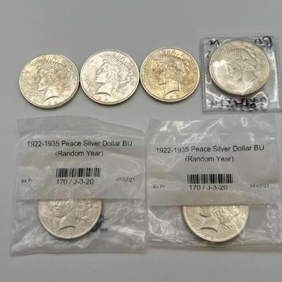 #456 • (6) 1922-1925 Silver Peace Dollars
