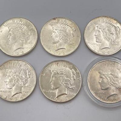 #472 • (6) 1922-1934 Silver Peace Dollar
