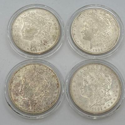 #418 • (4) 1921 Morgan Silver Dollars
