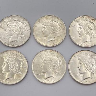 #468 • (6) 1922-1934 Silver Peace Dollars
