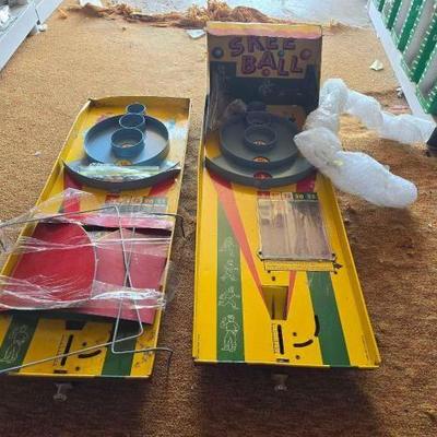 #5552 • (2) Vintage Marx Tin Skee Ball Game
