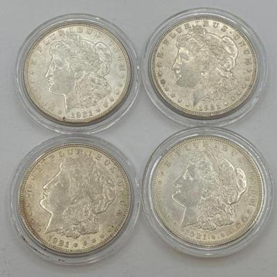 #414 • (4) 1921 Morgan Silver Dollars
