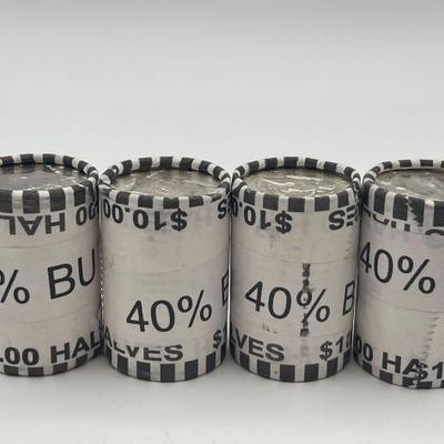 #742 • (4) $10 Rolls of 40% Silver Kennedy Half Dollars
