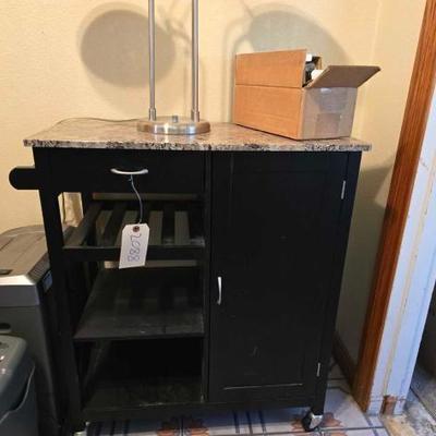 #2088 • Wood Entry Table With Marble top
