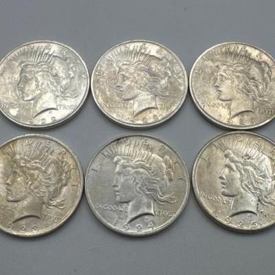 #510 • (6) 1922-1924 Silver Peace Dollars

