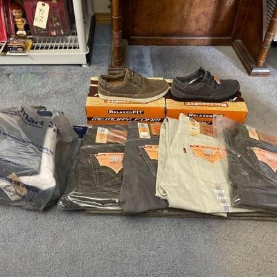 #2176 • Four 501 Levi Jean 2 Pairs of Skechers and XL Shirts
