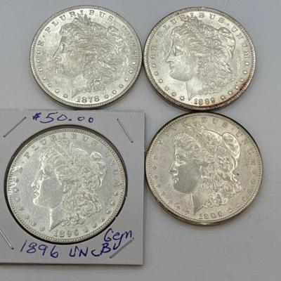#408 • (4) 1878-1900 Morgan Silver Dollars
