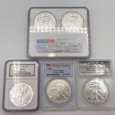 #706 • (5) .999 Fine Silver American Eagle Coins
