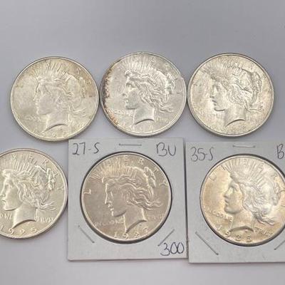 #450 • (6) 1924-1935 Silver Peace Dollars
