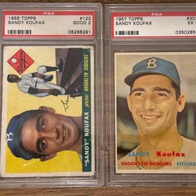 #2894 • 2 Graded Sandy Koufax Topps Baseball Cards
