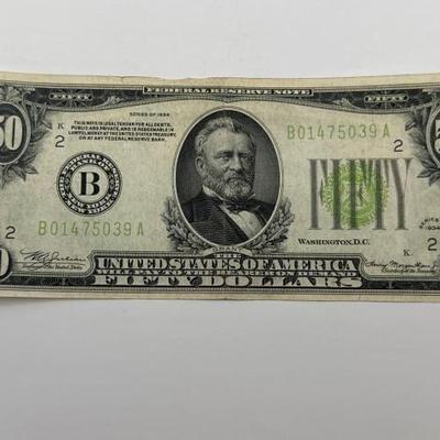 #600 • 1934 $50 U.S. Bank Note
