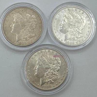 #440 • (3) 1900-P Morgan Silver Dollars
