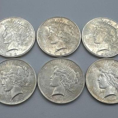 #518 • (6) 1922-1923 Silver Peace Dollars
