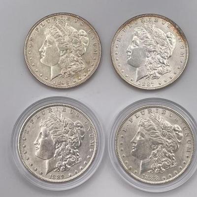 #392 • (4)1887-1898 Morgan Silver Dollars

