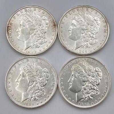 #318 • (4) 1883-1902 Morgan Silver Dollars
