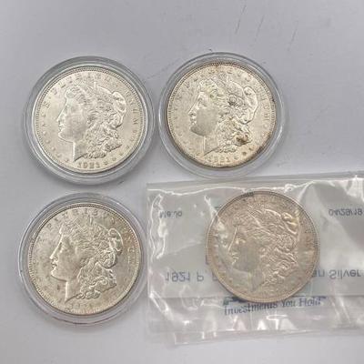 #424 • (4) 1921 Morgan Silver Dollars
