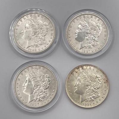 #394 • (4) 1887-1921 Morgan Silver Dollars
