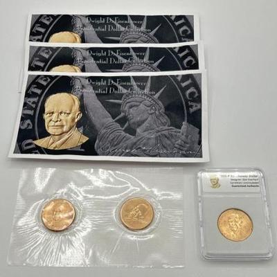 #886 • 2015 Dwight D Eisenhower Dollar Coin & (3) Collection sets
