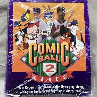 HKC035 - Vintage Upper Deck Comic Ball 2 Collector Cards - New Box - Reggie Jackson & Nolan Ryan