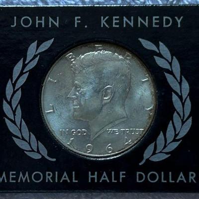HKC322 ~ Uncirculated 1964 Kennedy Half Dollar (90% silver)