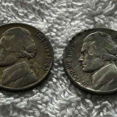 HKC308 ~ Wartime (Silver Alloy ~ 1943) Nickels minted in Philadelphia