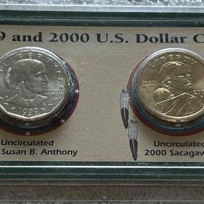 HKC316 ~ 2000 P $1 Sacagawea One Dollar 1999 P Susan B Anthony Set 