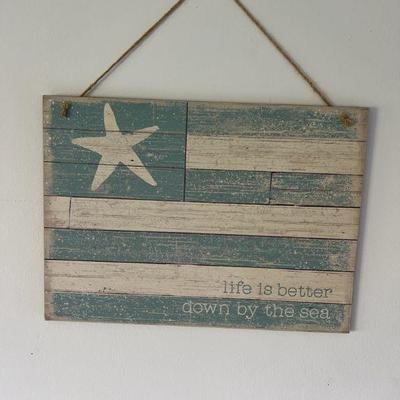 KKF095- Hanging Wood Wall Decor Down By The Sea