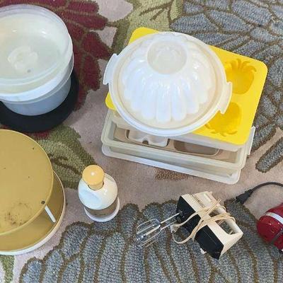 KKF217 Assorted Tupperware and Two Mixers