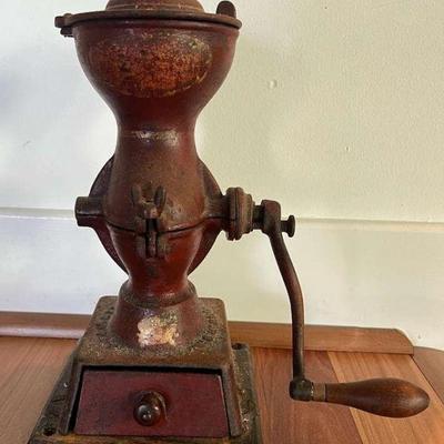 KKF205- Antique LF&C New Britain Conn Crown Cast Iron Coffee Grinder