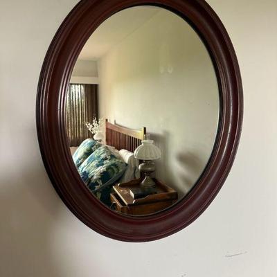 KKF040- Oval Wooden Framed Mirror
