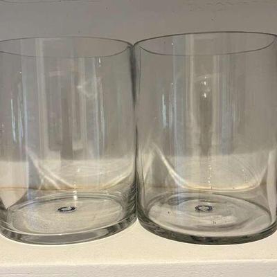 KKF232- 2 Beautiful Clear Glass Vases