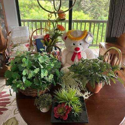 KKF055- Decorative Plants And Teddy Bear