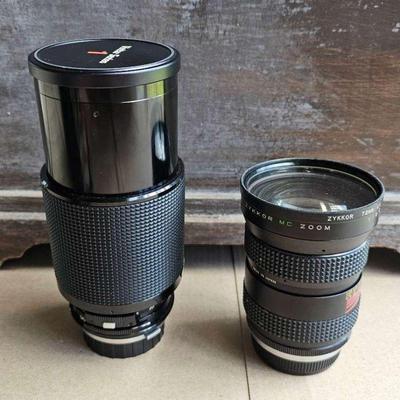 KKF248-2 Camera Lens, Vivitar Series 1 70-210mm, Zykkor MC Zoom 72mm