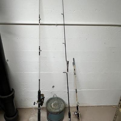 Fishing rods & bait pail