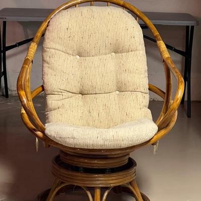 MCM bamboo swivel rocker