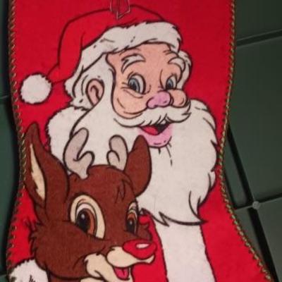 Santa & Rudolph Xmas stocking